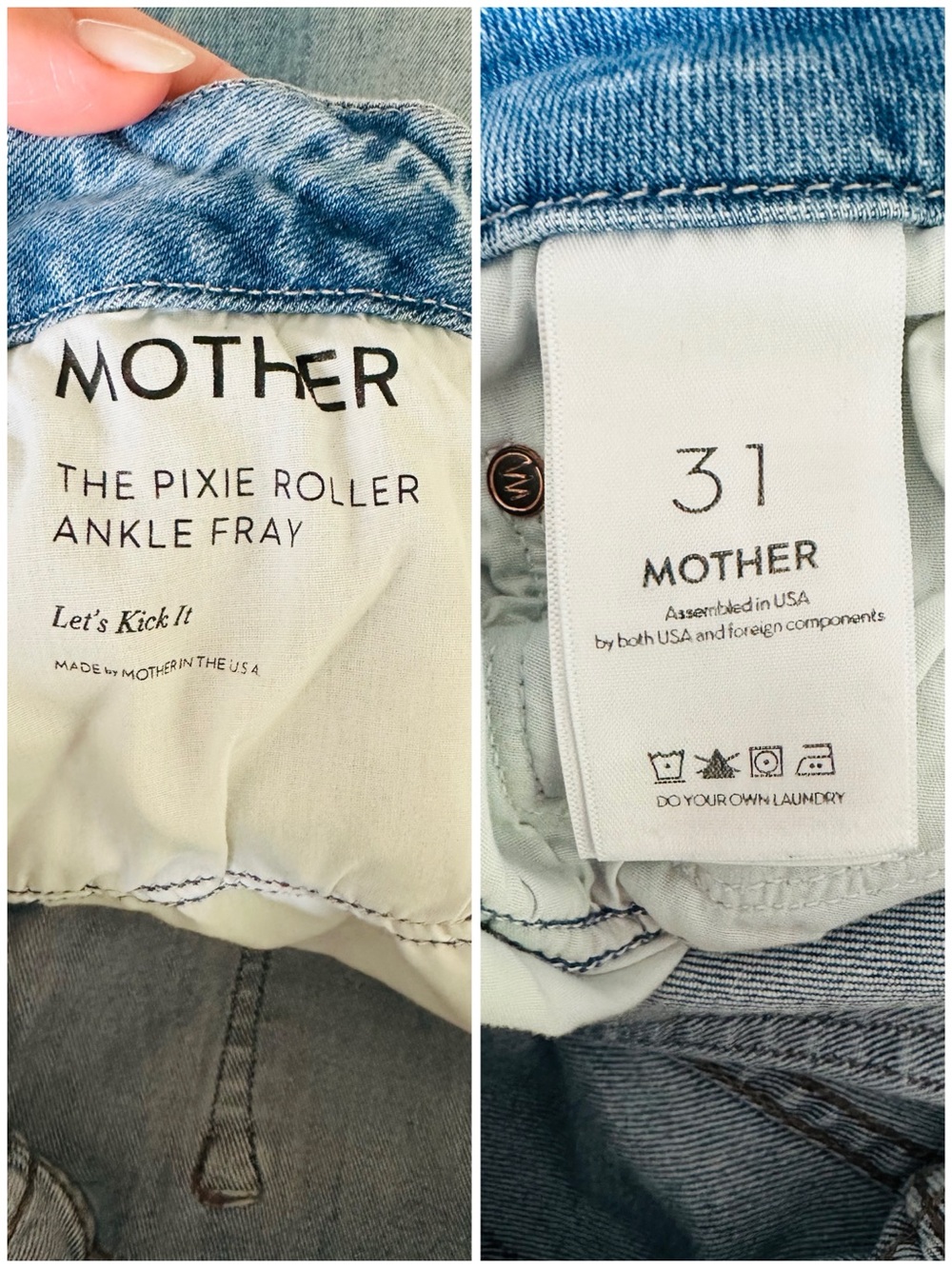 MOTHER Jeans The Pixie Roller Ankle Fray in Let's Kick It, 31 - Picture 8 of 10